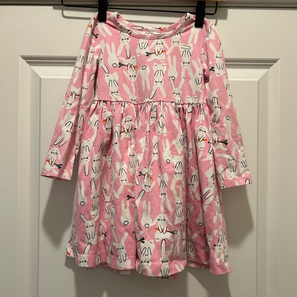 Hanna Andersson Other - Hanna Andersson Girls Pink Bunny Long Sleeve Twirl Dress 3t
